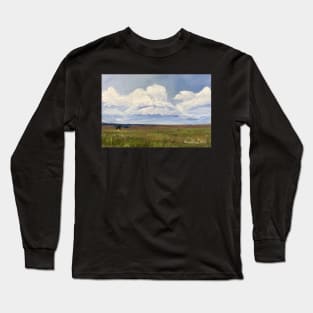 Oil Painting Cloud Landscape Brown Valley Long Sleeve T-Shirt